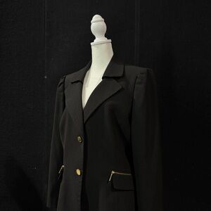 Tahari Dark Blazer with Gold Accents 12p petite